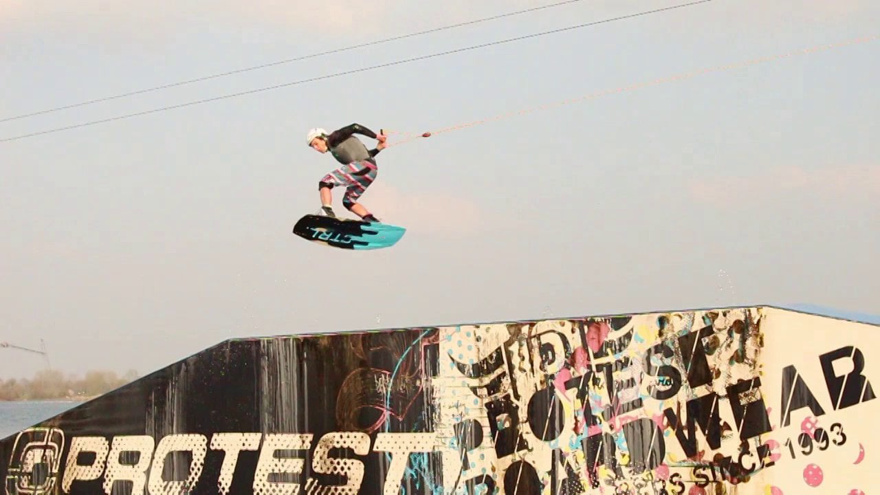 Session en un cable park Alemán